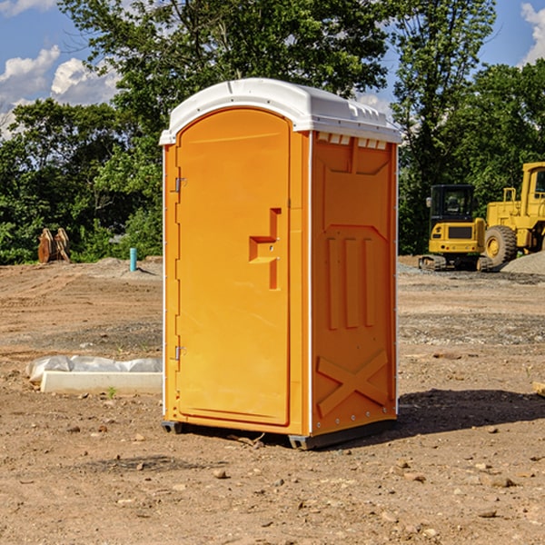 how often are the portable restrooms cleaned and serviced during a rental period in Roseland